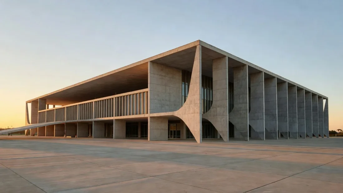 Edifício público na Esplanada dos Ministérios em Brasília simbolizando bens públicos do DF