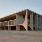 Edifício público na Esplanada dos Ministérios em Brasília simbolizando bens públicos do DF