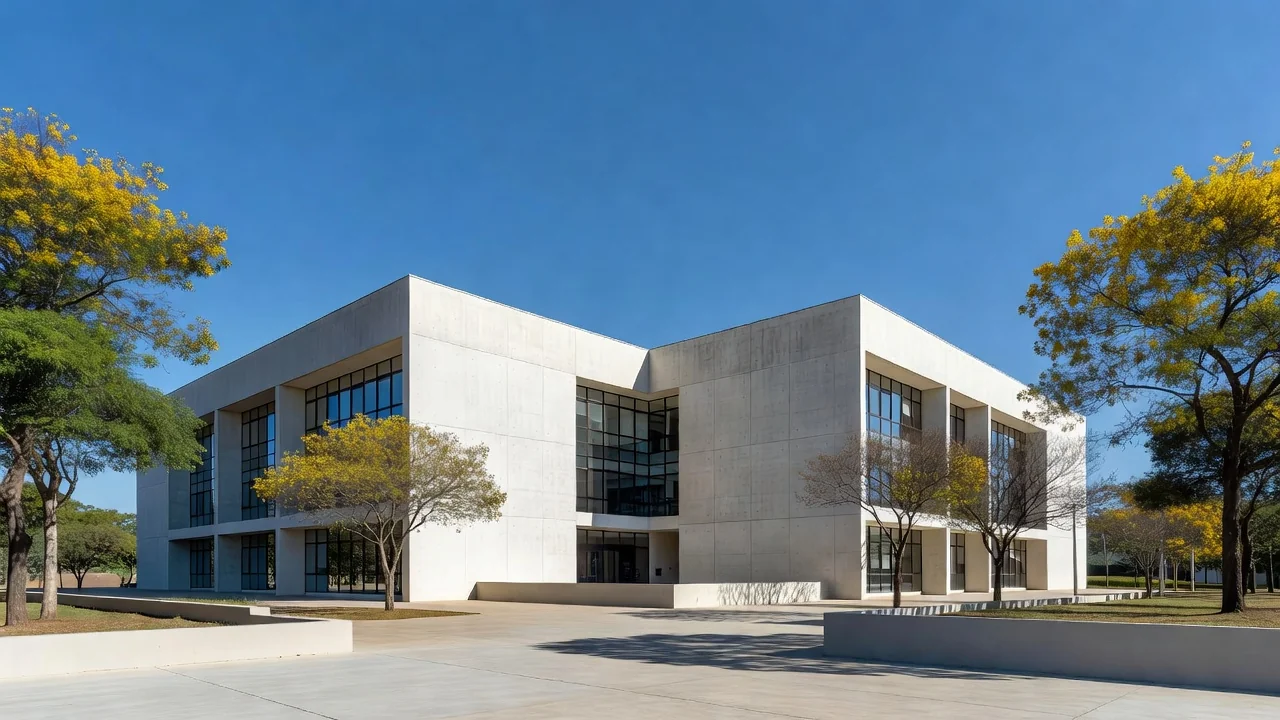 Tribunal de paz em Brasília, DF, ambiente solene e vazio