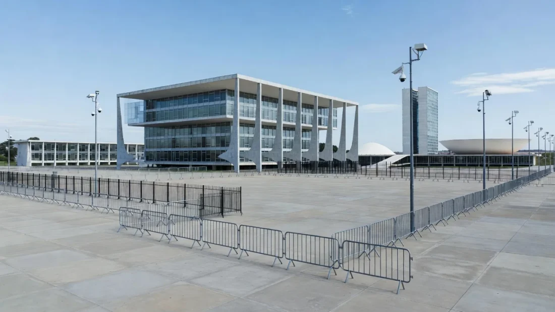 Praça dos Três Poderes com drones e reforço de segurança da SSP-DF