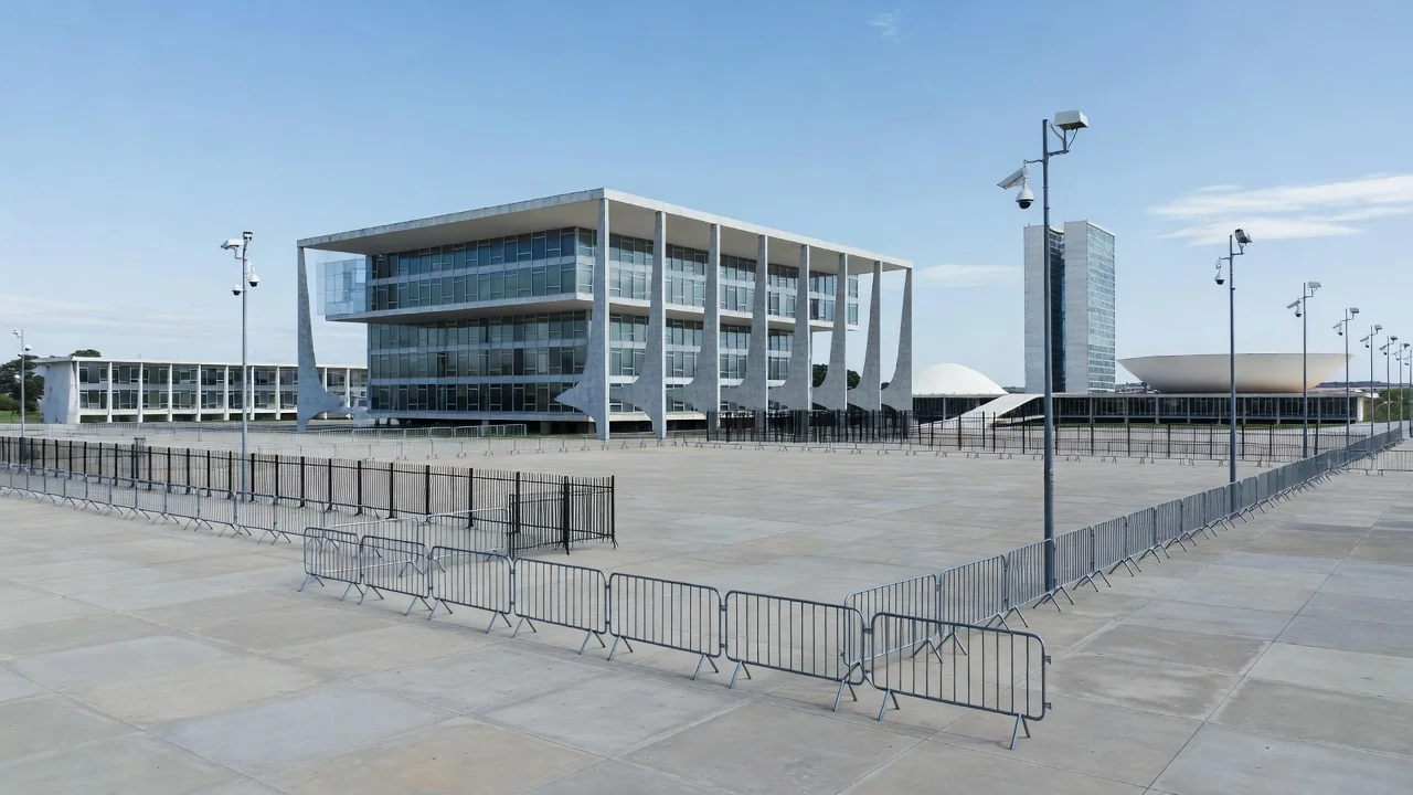 Praça dos Três Poderes com drones e reforço de segurança da SSP-DF
