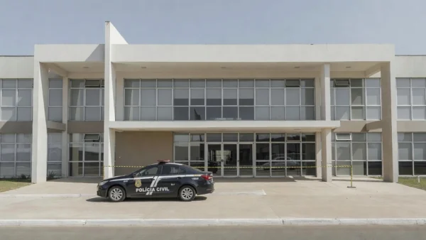 Fachada de estabelecimento fechado pela Polícia Civil na Asa Norte, Brasília
