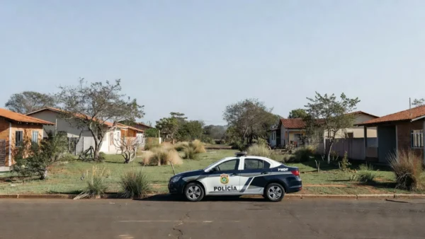 Viatura da PMDF no Recanto das Emas em operação contra foragidos por estupro e violência doméstica