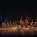Palco do Teatro Nacional de Brasília preparado para concerto da Orquestra Sinfônica do DF
