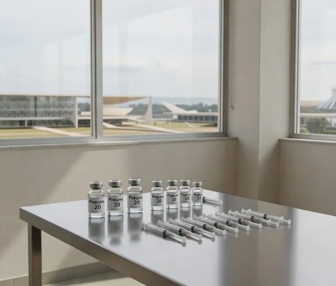 Frascos de vacina Pneumo 20 em posto de saúde de Brasília
