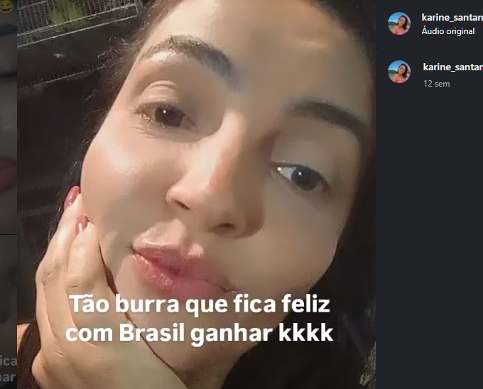Imagem capturada do perfil de Karine Santana